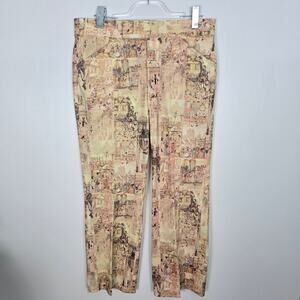 Vintage 60s/70s Izod of London City Scene Trouser Golf Pants USA Polyester 34"